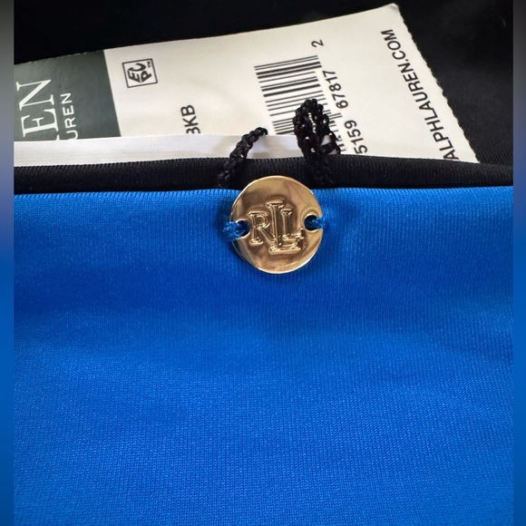 Ralph Lauren Royal Blue/Black Reversible Luxurious Bikini Bottom Size 6 NWT - Picture 4 of 8